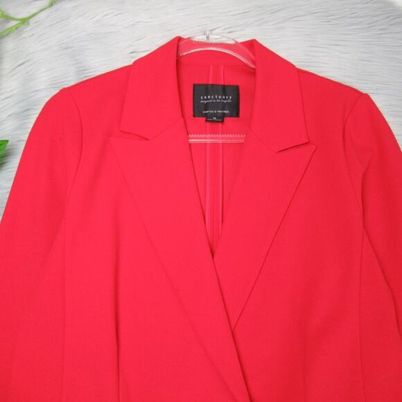SANCTUARY The Boss Lady Bette Blazer Red Double Breasted Jacket Small Oversized - Picture 13 of 15
